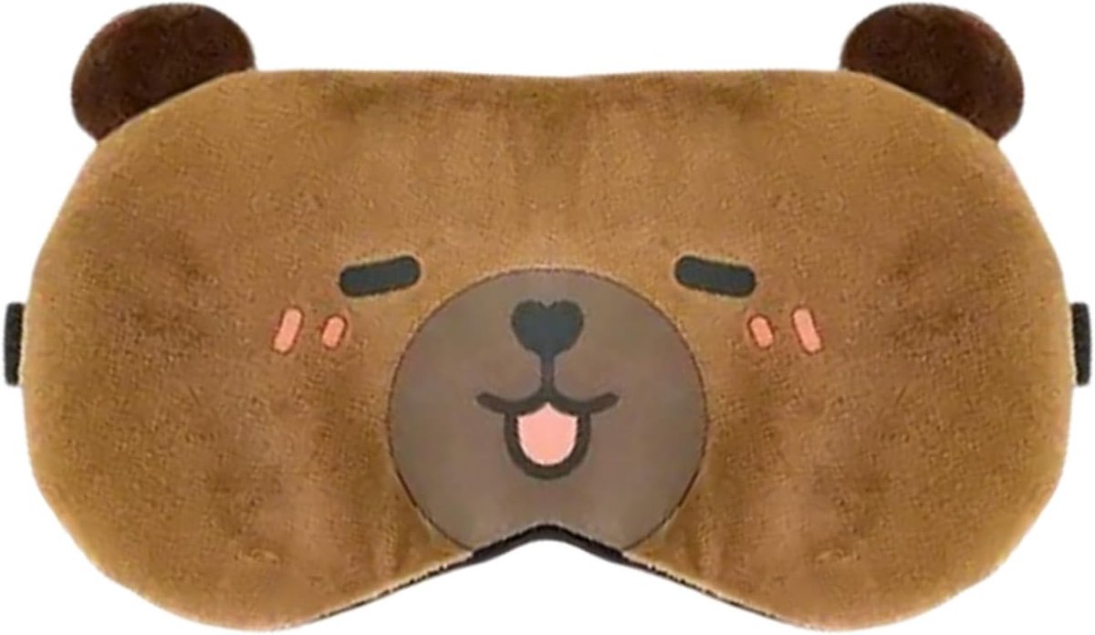 SnelShoppen - Slaapmasker Capybara voor Kinderen en Volwassenen, Zachte Pluche Cartoon Dier, Oogbescherming voor Reizen en Slapen, Huidvriendelijk en