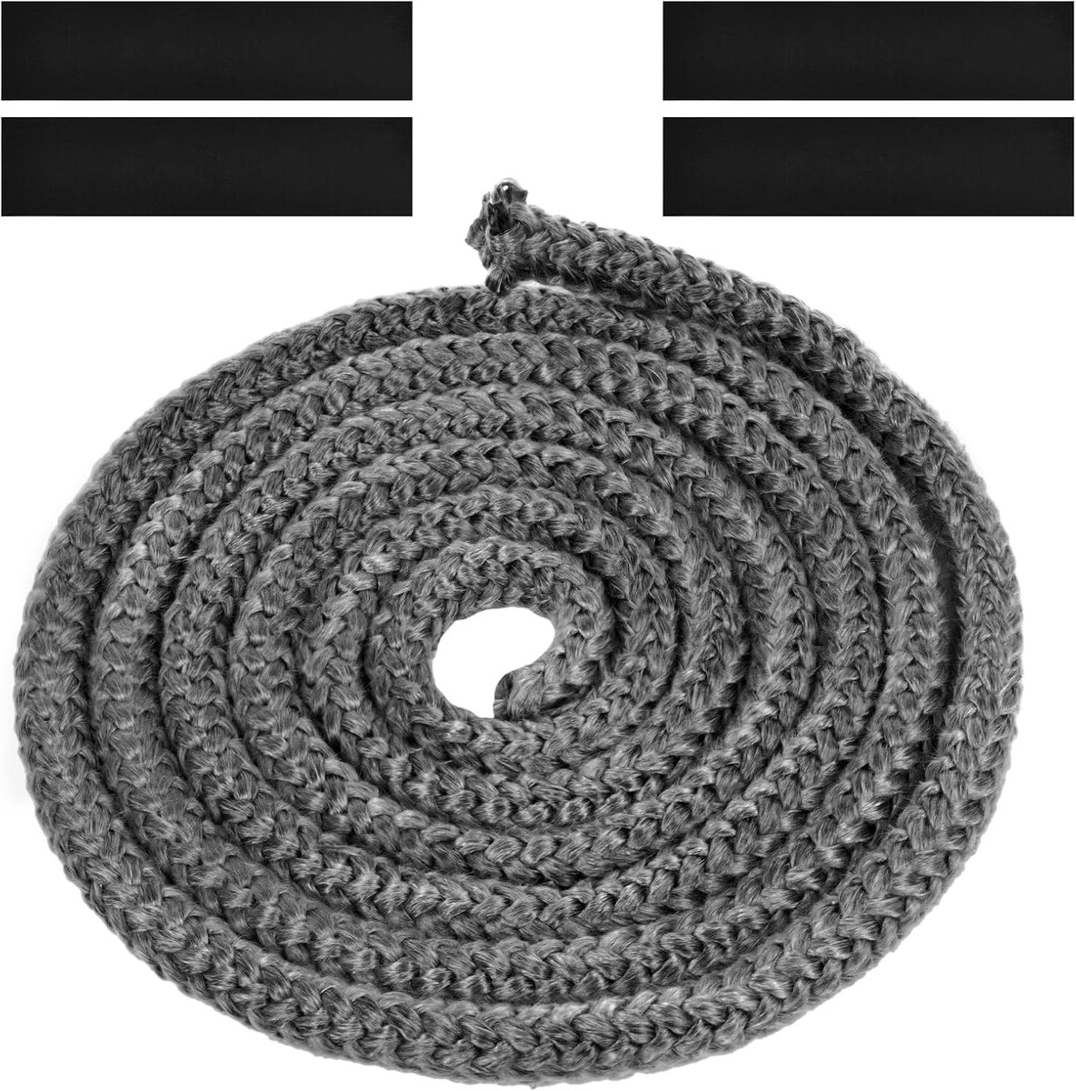 SnelShoppen - Flintronic Stove Rope 14mm, Hittebestendige Vervangingskit met 4 Tapes, Sealing Strip voor Houtkachel, Schouw, Haarden, Oven Deur, 2.5m