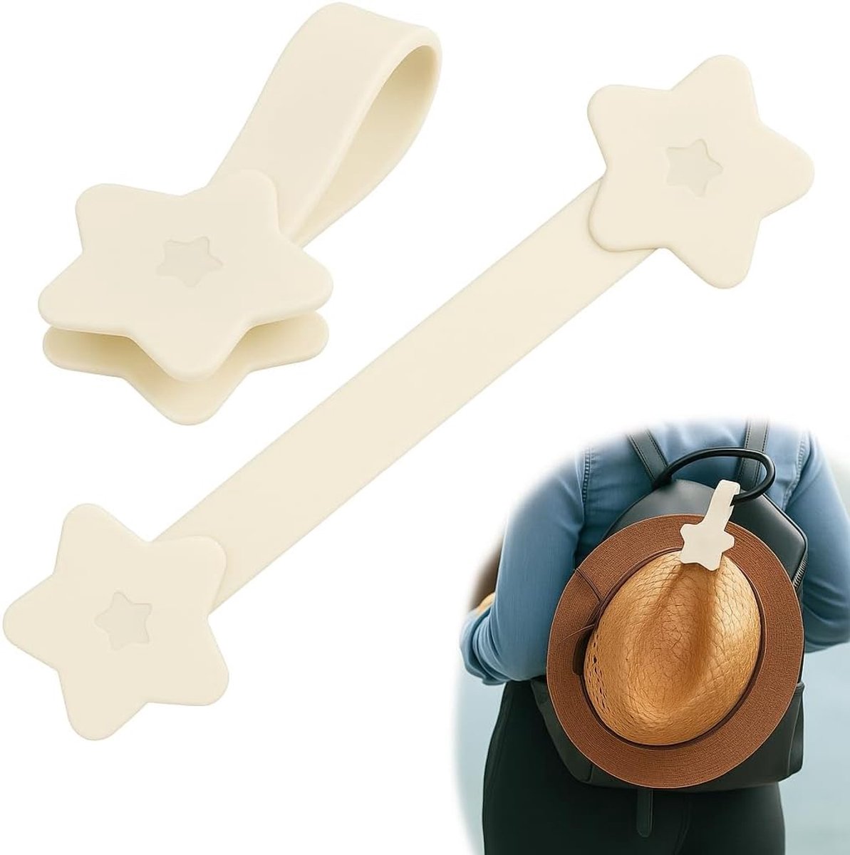 SnelShoppen - Magnetische Hoedhouder Clip voor Handtas, Rugzak, Koffer, Reizen, Outdoor, Geschikt voor Volwassenen en Kinderen, Ideaal voor Strollers,