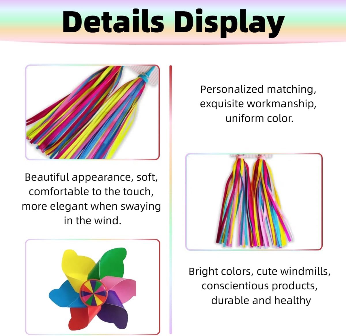 SnelShoppen - Fietsmand voor Kinderen, Verwijderbare Mand met Verstelbare Lussen, Regenboogkleuren, Windmolens, Sterdecoraties, Belletjes en Banden