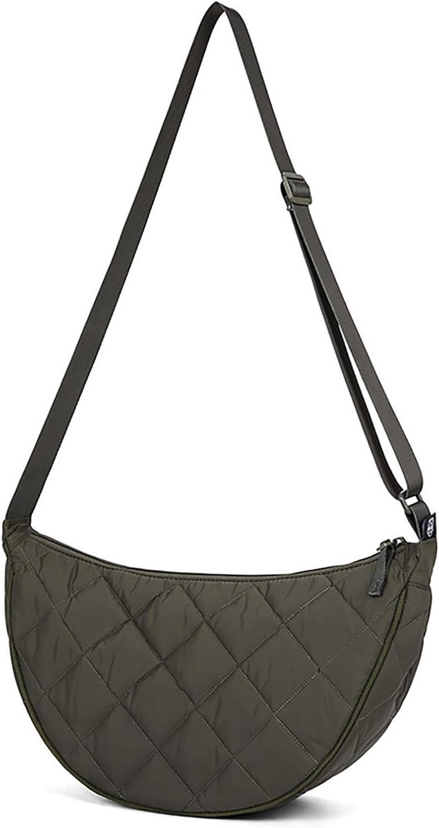 Half Moon Crossbody Bag voor Dames - Medium Nylon Schoudertas met Verstelbare Strap voor Werk, Reizen en Vrije Tijd