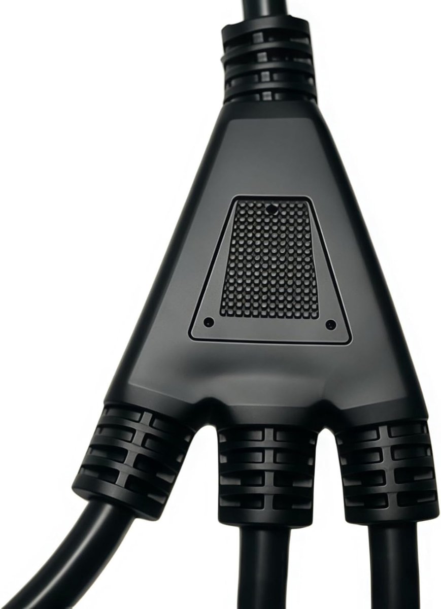 SnelShoppen - Dubbele Stekker voor Stopcontact, 3-voudige Schuko Y-verdeler, Verlengkabel met 3 Meervoudige Stopcontacten, 16A/250V, Ideaal voor Thuis