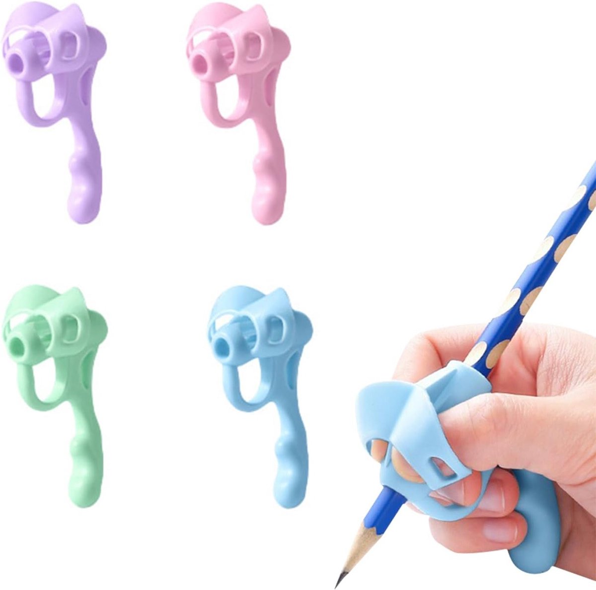 Ergonomische Potloodgrepen - Schrijfhulpmiddelen voor Kinderen en Peuters, Verbeter Grip en Comfort, Multicolore Training Aids voor Betere Handwriting