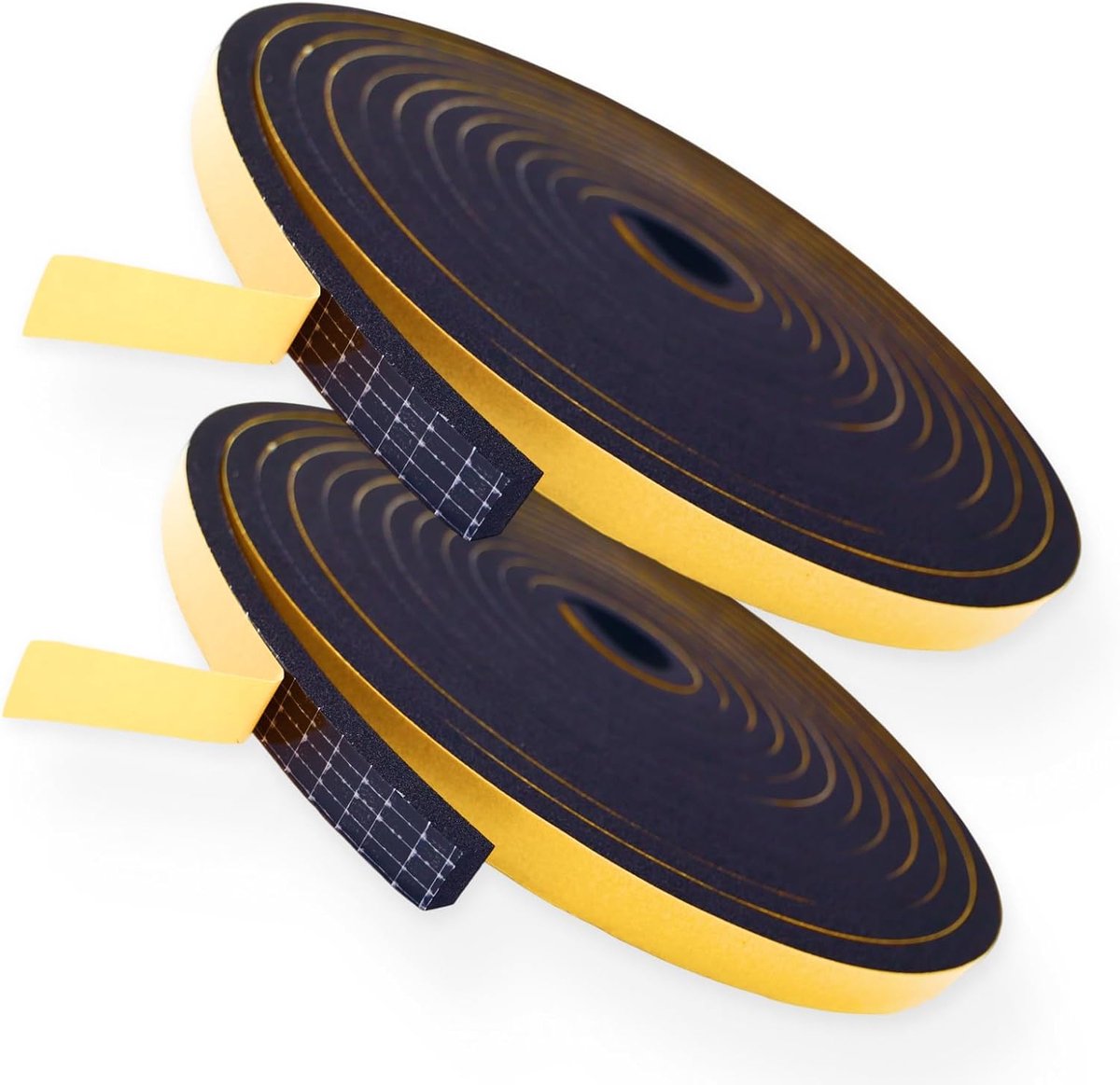 SnelShoppen - Zelfklevende Sealing Tape 10 mm x 6 mm, Zwart, 2 Rollen van 4 m, Geluiddempende Schuim Tape voor Deuren en Ramen, Isolatie Tape voor Kou