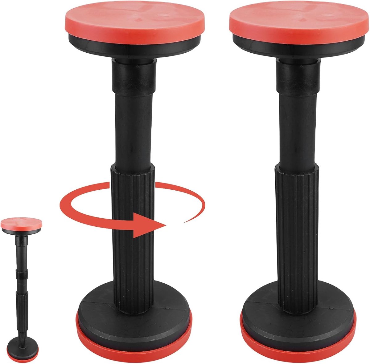 SnelShoppen - 2pcs Telescopische Ondersteuningsbalk, Verstelbaar 18-45cm, 400kg Steun voor Kasten, Sofas, Wandkasten, Badkamer - Zwart