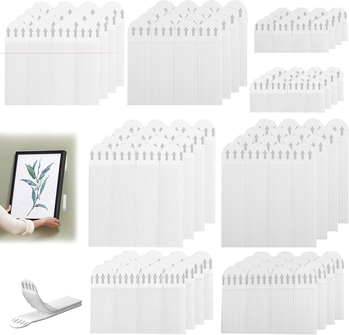 SnelShoppen - 48 Paar Dubbelzijdige Plakstrips, Niet Perforerende Hangband voor Foto's, Wanddecoratie, Kerstversiering, Schadevrije Bevestiging
