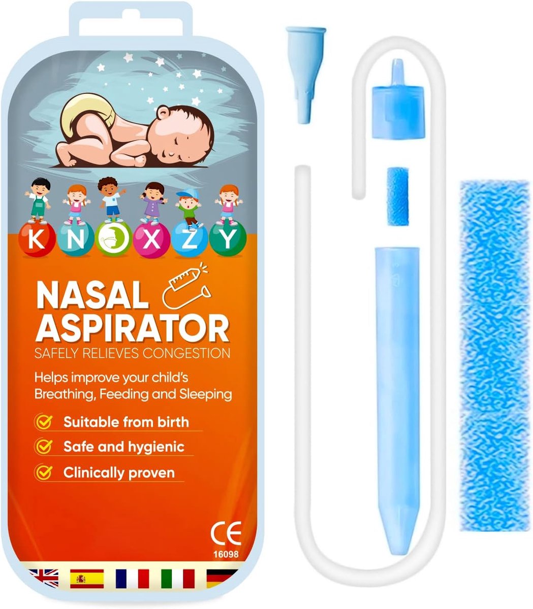 SnelShoppen - Nasale aspirator voor baby's met 9 extra hygiënefilters, veilig en comfortabel voor verstopte neus, ideaal voor kinderen, gemakkelijk in