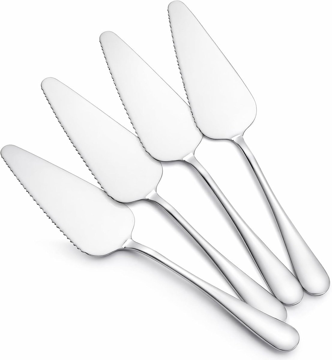 SnelShoppen - Set van 4 multifunctionele taartscheppen van roestvrij staal, taartsnijder en taartspatel, duurzaam keukengerei voor desserts, ideaal vo