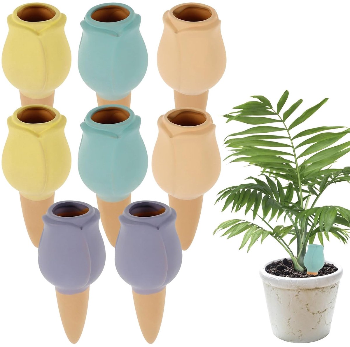 SnelShoppen - Set van 8 Kleikegel Watergeefballen - Automatische Planten Waterdispenser voor Bloemen, Potplanten en Tuinplanten - Elegante Irrigatieop