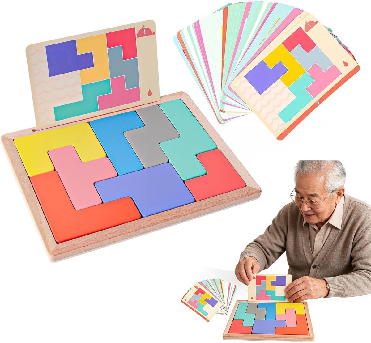 Dementie-activiteiten voor ouderen: Houten spelletjes, hersentraining en mentale stimulatie als geschenk
