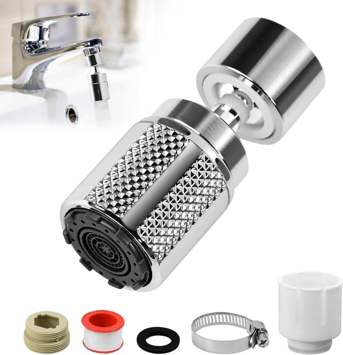 SnelShoppen - Fresh Faucet Extension - Verlengstuk voor Keukenkraan, Flexibel, Eenvoudig te Installeren, Geschikt voor Diverse Kranten, Ideaal voor Ke