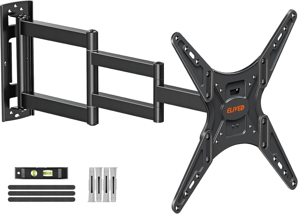 SnelShoppen - TV Wandbeugel ELIVED EV3017-UK - Verstelbare Beugel voor TV's tot 55 Inch - Stevige Stalen Constructie - Zwart - Ideaal voor Woonkamer e