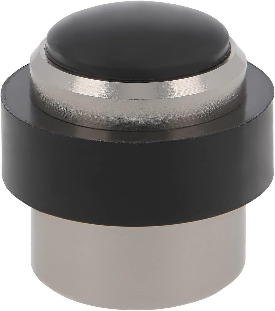 SnelShoppen - Deurstopper Vloerbevestiging - Onzichtbare Schroef - Voor Alle Vloertypes - Voorkomt Duwen en Dichtslaan - Antislip Rubber - Ø30x36 mm -
