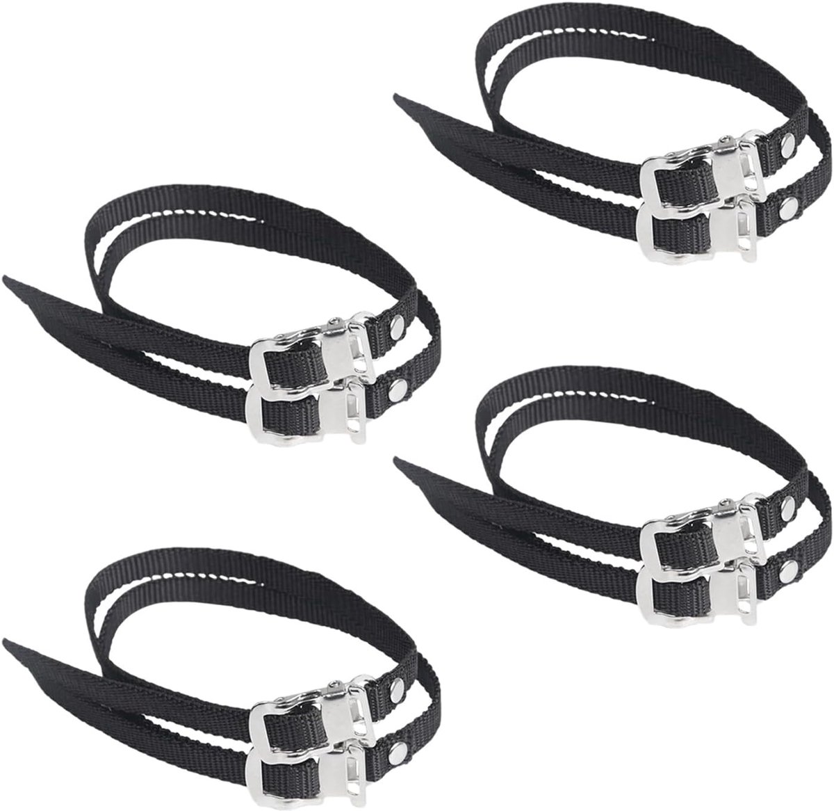 SnelShoppen - Pedal Strap voor Fiets, 8 Stuks, Verstelbare Fietspedalen, Vervangset voor Pedal Strap, Duurzaam Zwart, Ideaal voor Verbeterde Fietsveil