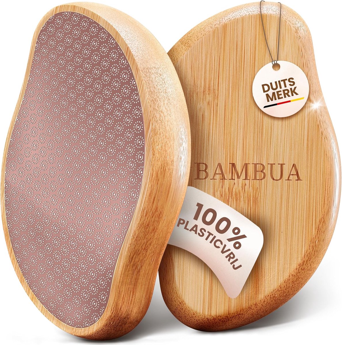 Thijox - BAMBUA Eeltverwijderaar - Professionele Voetrasp voor Eelt Verwijderen - 100% Anti-Eelt Effect - Nano Glas Voetvijl - Roze - Ideaal voor Voet