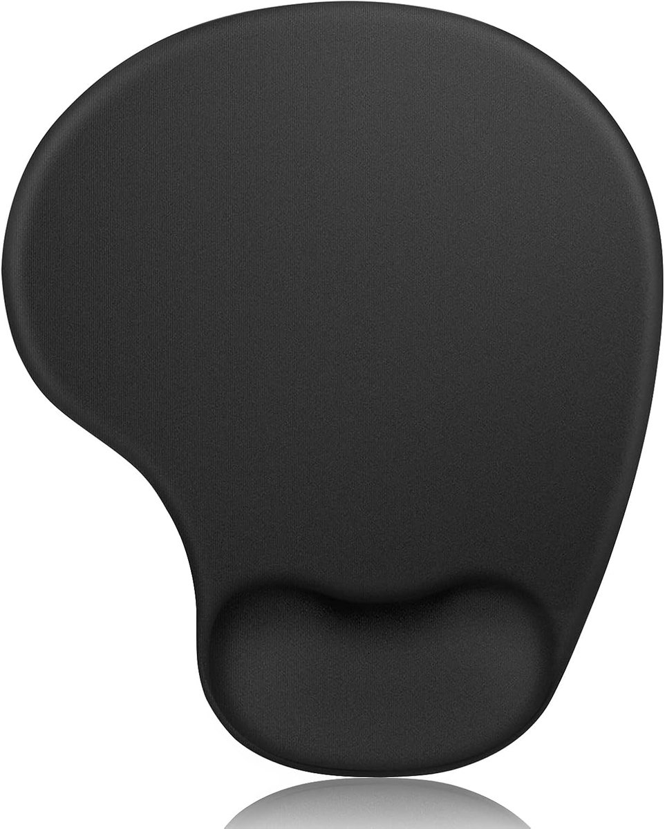 SnelShoppen - Ergonomische Gel Muismat met Polssteun - Zachte Siliconen Vulling, Antislip Suction Base, Comfortabel en Wasbaar, M 240x210mm, Zwart - I