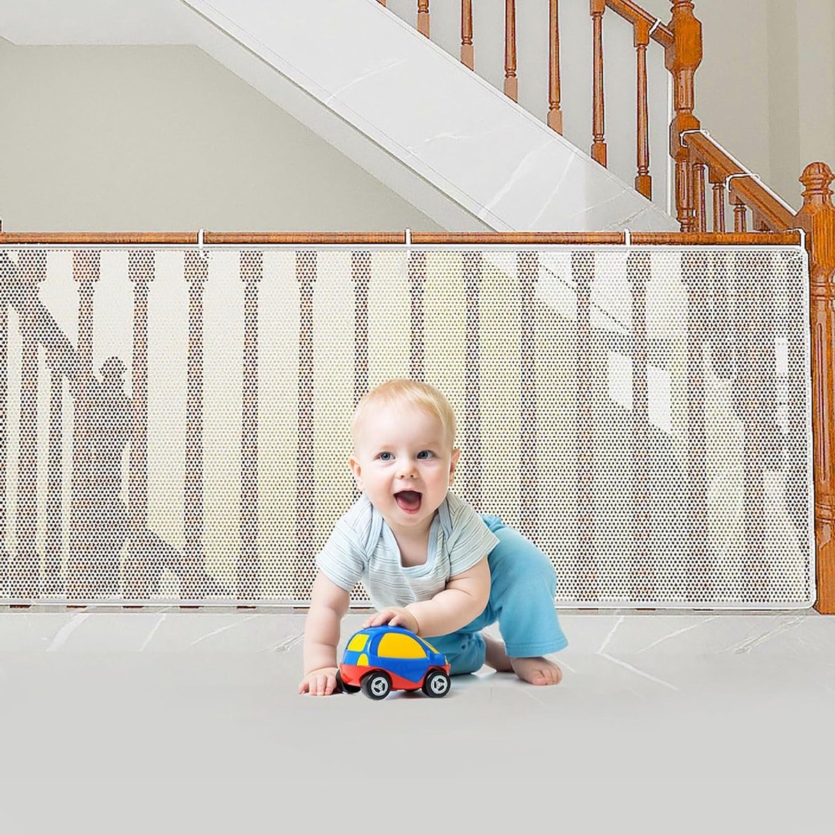 Veiligheidsnet voor Trappen voor Kinderen en Huisdieren, 300 x 90 cm, Dikke Balustrade Bescherming, Trapveiligheid voor Kinderen en Dieren