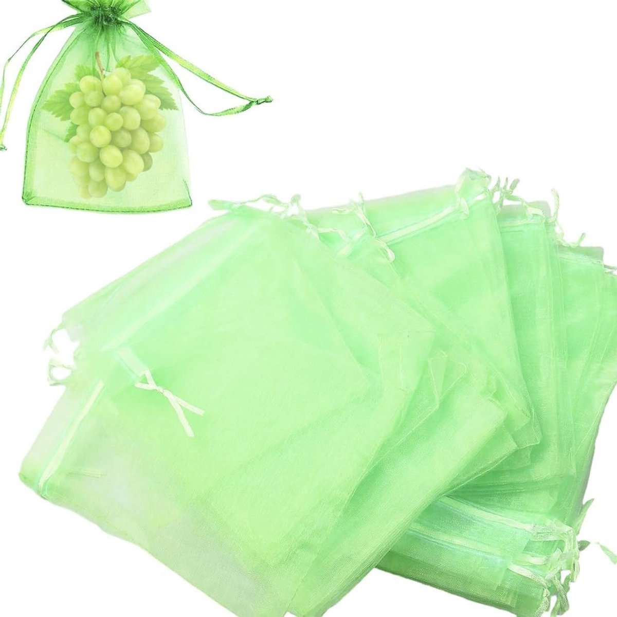 Set van 20 Beschermende Fruitzakken voor Druiven - 20 x 30 cm Organza Netzakken voor Fruitbescherming, Tuinaccessoires en Oogstbehoud