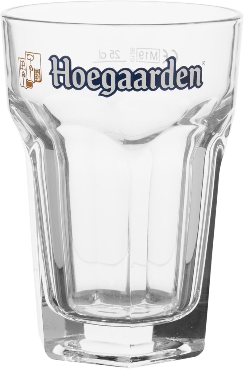 SnelShoppen - Set van 6 Hoegaarden Bierglazen 25 cl - Dishwasher Safe - Perfect voor Feest, Tuin, Keuken en Camping - Belgisch Design
