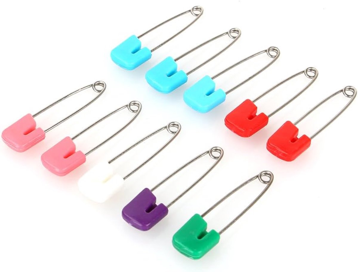 SnelShoppen - 10 Stuks Baby Veiligheidsnaalden - Multifunctionele Nappy Needles - Kindveilig voor Doekjes, Luier en Kleding - Multicolour - Ideaal voo
