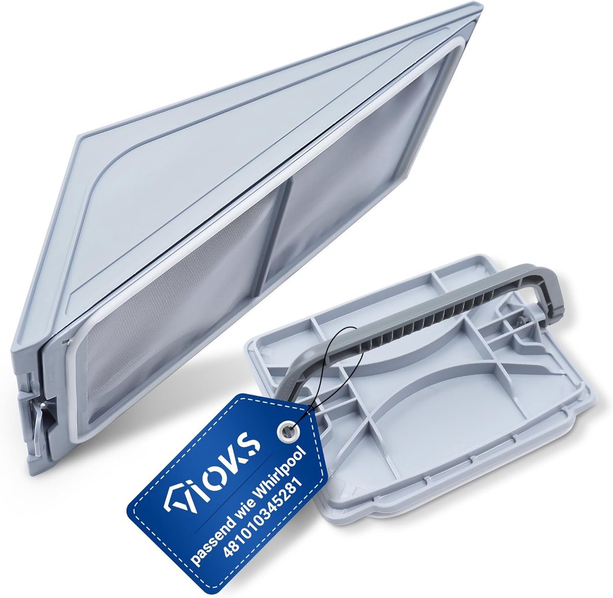 SnelShoppen - Vervangingsfilter voor Condensdroger - HX Filter met Frame voor Warmtepompdroger - Geschikt voor Whirlpool, Bauknecht, Indesit - Grijs P