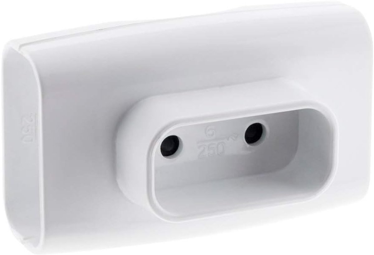 SnelShoppen - Triple Plug 3x 6A Lateral Wit met Kindbescherming - Ideaal voor Kleine Elektrische Apparaten en Verlichting - Polycarbonaat Kwaliteit