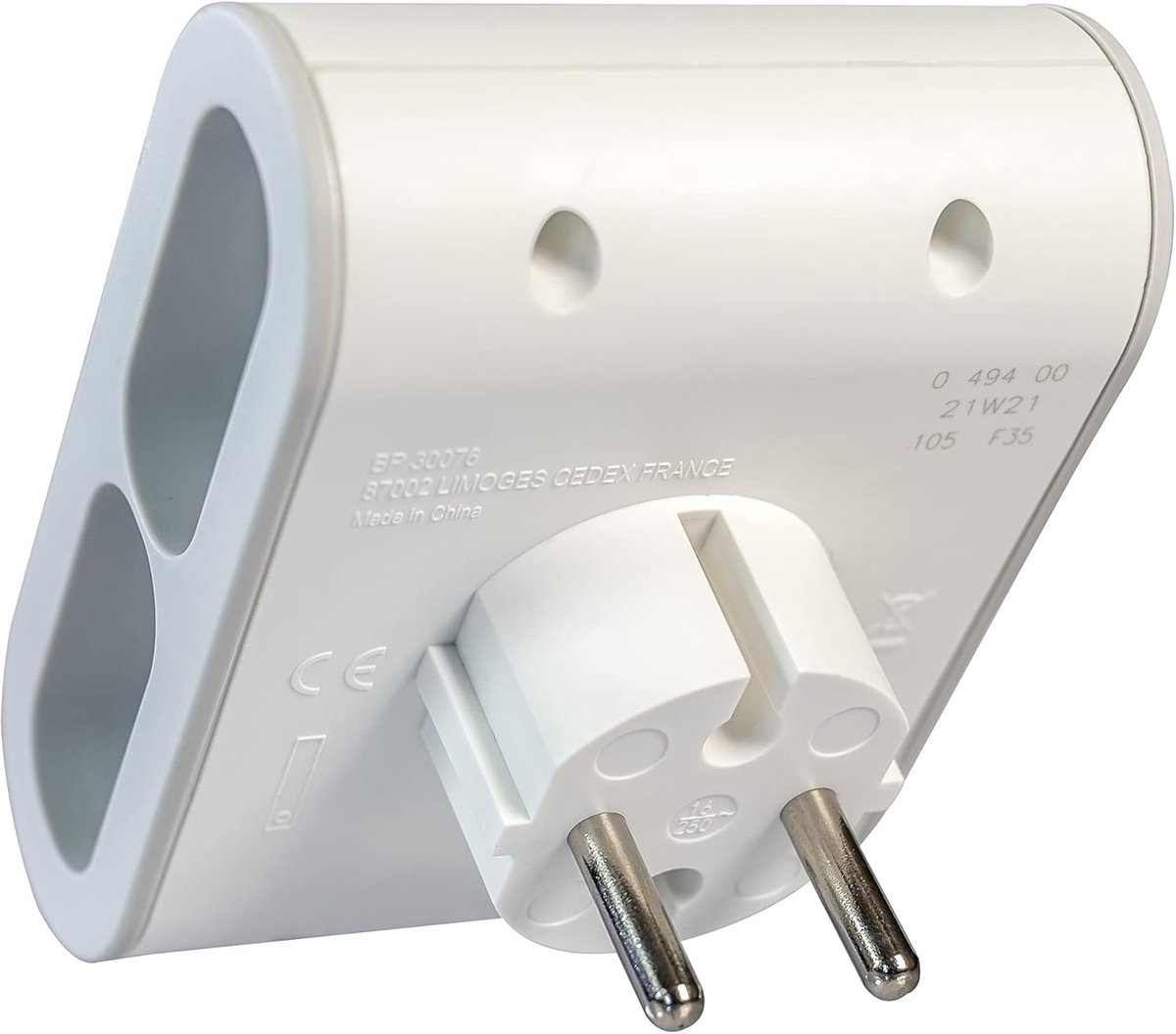 SnelShoppen - Multiplug Adapter met Kinderslot - 4-Gang Euro Stekkerdoos - Kindveilig - 3680W - Voor Thuis, Camping en Kinderen