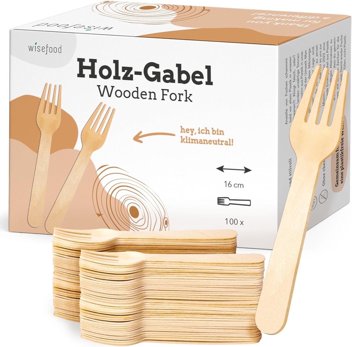 SnelShoppen - 100 Stuks Houten Wegwerp Vorken van Berk - Biologisch Afbreekbaar en Duurzaam - 16 cm - Ideaal voor Feesten, Barbecues en Kamperen