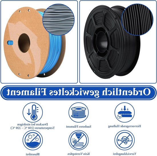 PLA-filament 5 kg zwart 1,75 mm voor FDM-printers, hoogwaardig 3D-printerfilament, knoopvrij en nauwkeurig op maat gemaakt — afbeelding 2