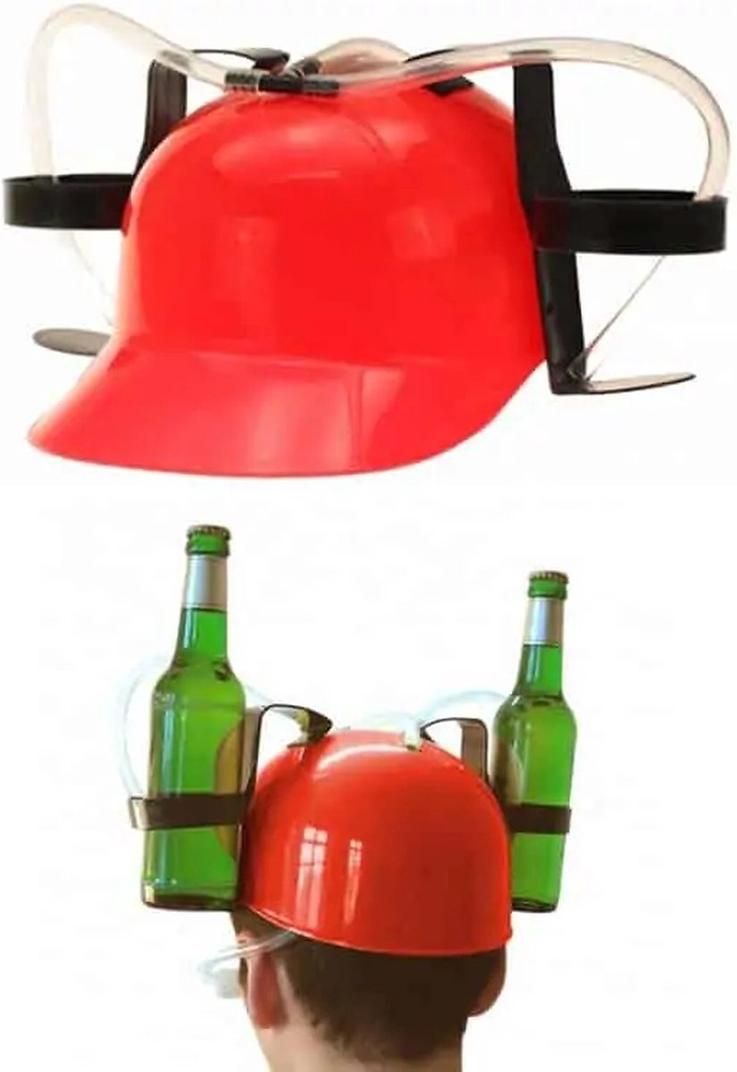 Bier Helm met Houder - Rood - Volwassenen