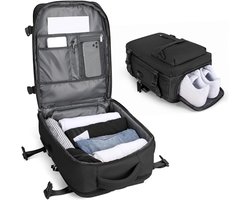 SnelShoppen - Travel Backpack Hand Luggage 40x30x20 cm - Ryanair Wizzair Goedkope Rugzak met Pomp - Waterdichte Laptop Rugzak voor 14 inch Laptop - In