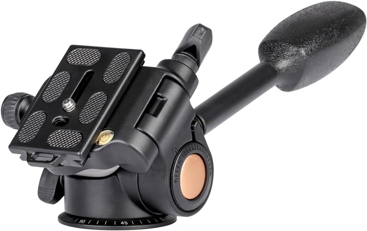 SnelShoppen - 360° Tripod Panoramic Head met Quick Release Plate - Drie-dimensionale Hydraulische Demping - Geschikt voor Tripod, Monopod en DSLR Came