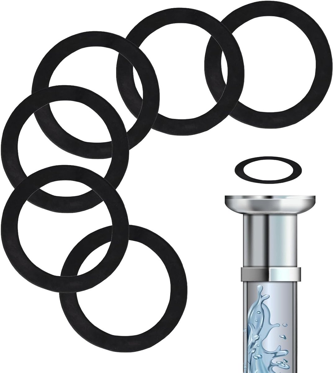 Rubberen sluitringen - O-ringen - Lekkages voorkomen - Hoge kwaliteit rubber - 6 stuks 55mm - Zwart