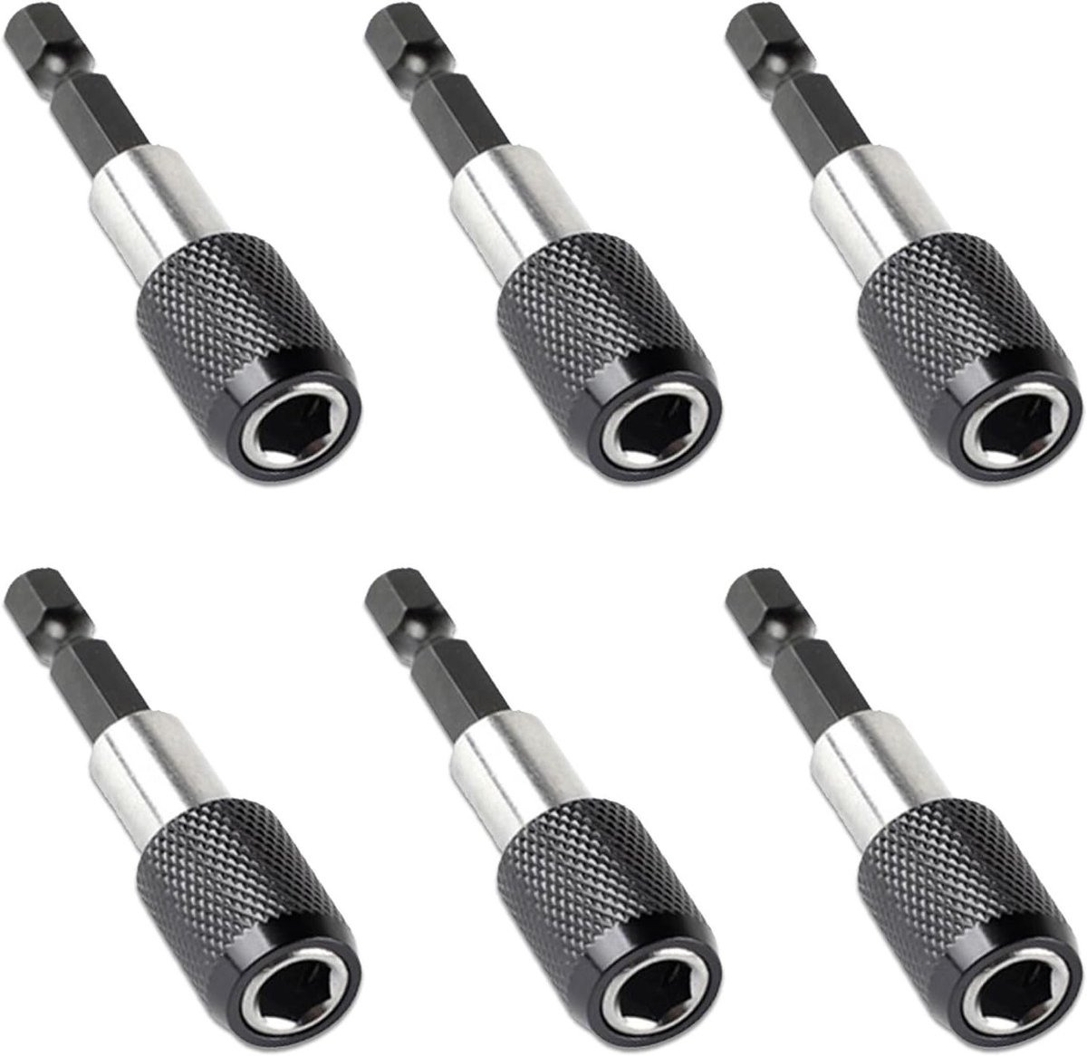 Magnetische Bit Houder Set van 6 Stuks met Snelle Verandering en 1/4 Inch Aansluiting voor Boormachines en Schroevendraaiers