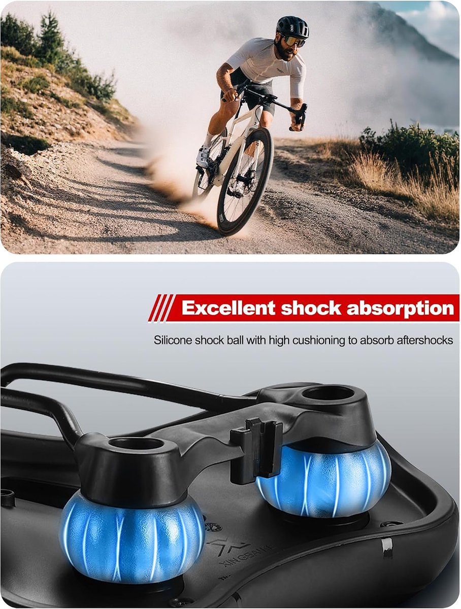 SnelShoppen - Fietszadel voor Mannen en Vrouwen - Comfortabel Ergonomisch - Schokabsorberend en Ademend - Voor E-Bike, MTB, Racefiets en Stadsfiets