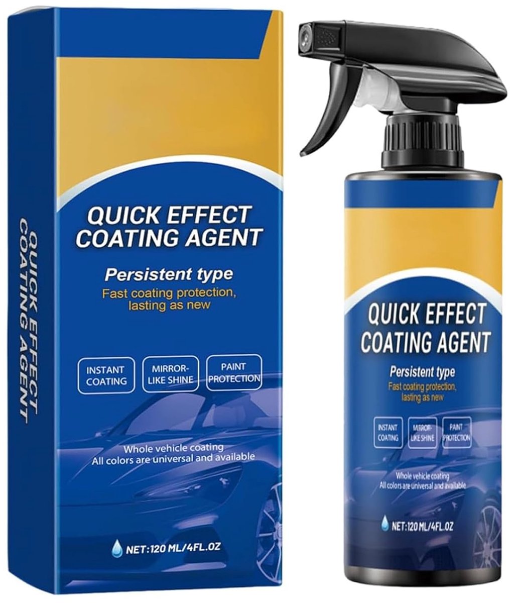 SnelShoppen - Quick Effect Coating Agent voor Auto, 3-in-1 Hoog Beschermende Auto Coating Spray, 120ml, Herstelt Krassen en Slijtage, Waterloze Reinig