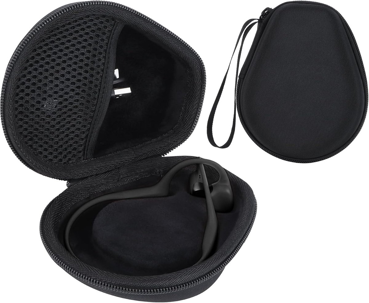 SnelShoppen - Hard Case voor Draadloze Hoofdtelefoon - Geschikt voor OpenRun, OpenRun Pro 2 Mini, OpenSwim, OpenMove, Pro 2 - Zwart - Duurzaam en Lich