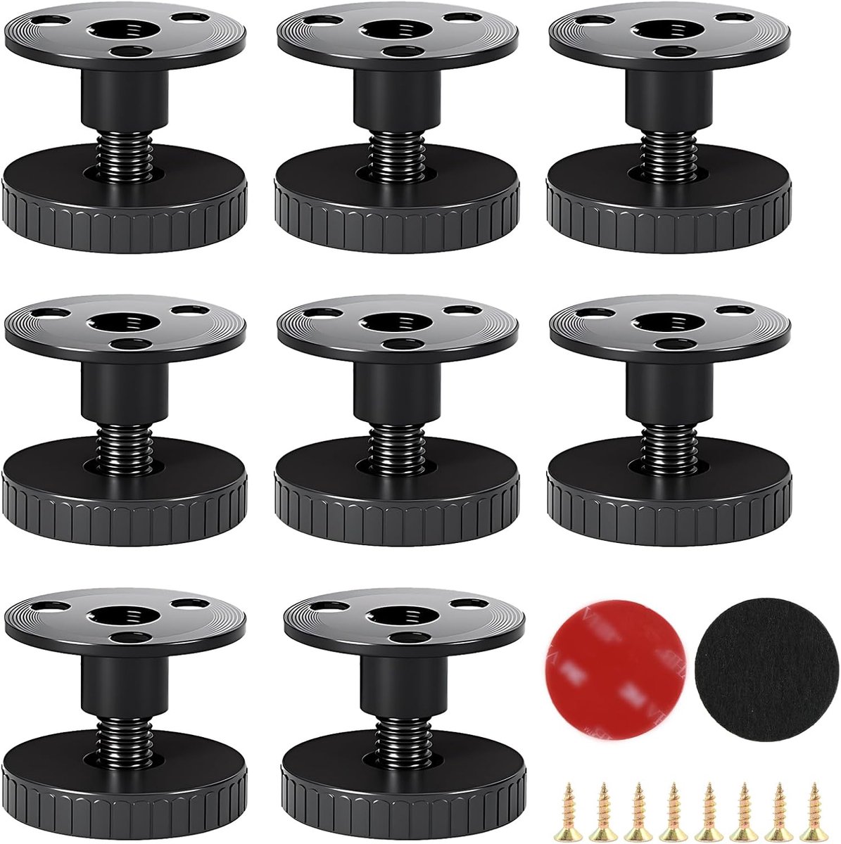 SnelShoppen - 8-delige Verstelbare Meubelpoten 27-40mm, Hoogwaardige Carbon Staal, Stevige Ondersteuningsvoeten voor Tafel, Kast, Scratch-Resistent, G