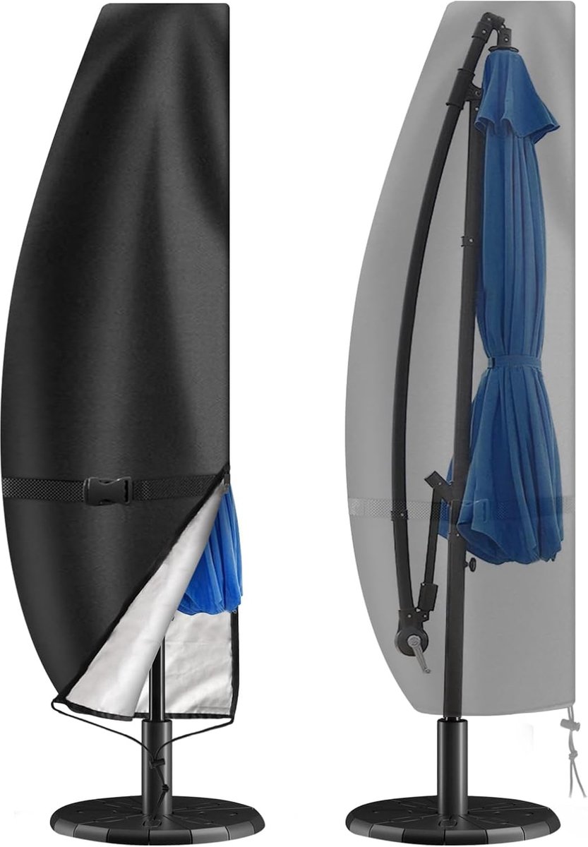 SnelShoppen - Vrijdragende Parasolhoes 420D Oxford Waterdicht met Ritssluiting - Bescherming voor Tuinparasol tot 3m - Ideaal voor Tuin, Camping en Fe