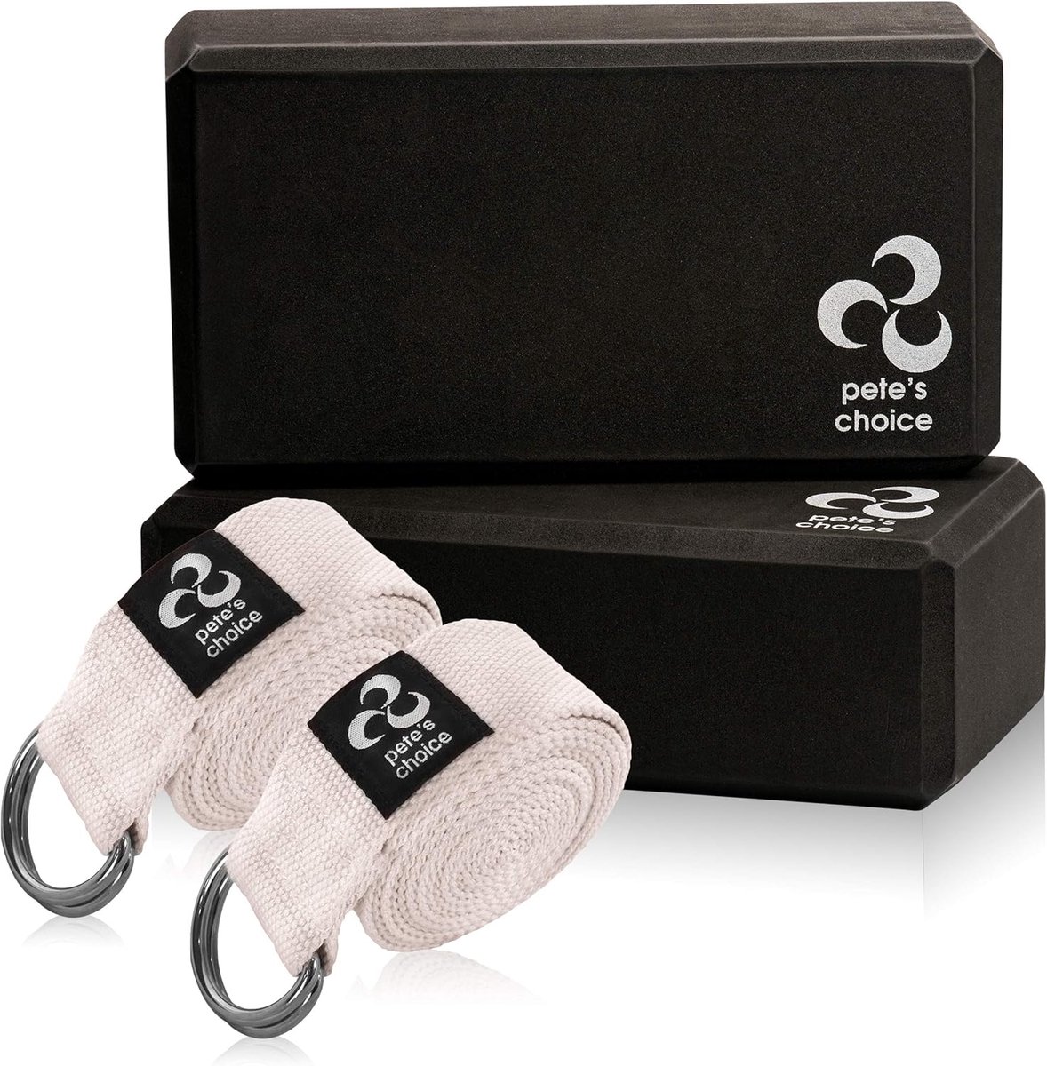 Thijox - 2 stuks verstelbare yoga-oefeningen bandjes 2,4 m met D-ring | Duurzaam voor Pilates, Gymtraining & Flexibiliteit | Inclusief eBook
