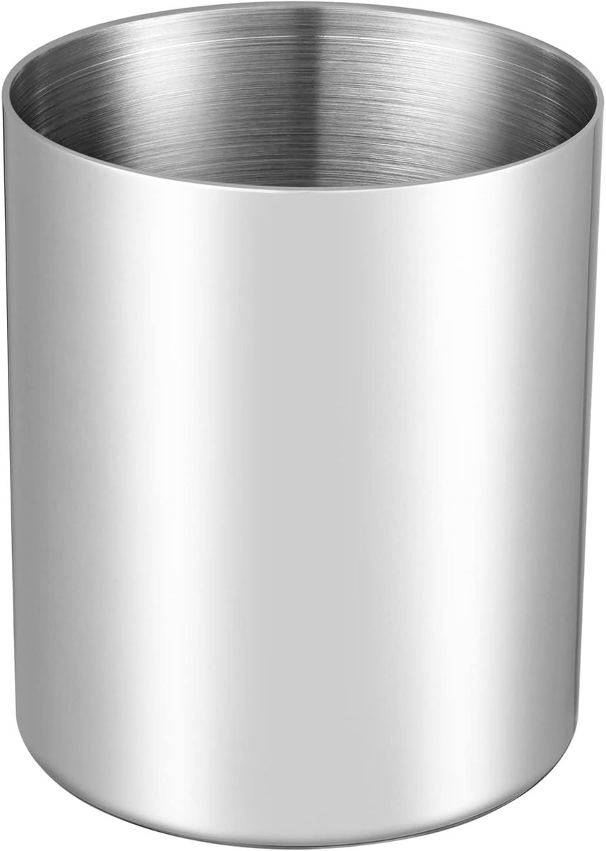 SnelShoppen - RVS Pennenhouder 304 Roestvrij Staal - Multifunctionele Organizer voor Kantoor, Make-up en Bureau - 98mm Hoog, 83mm Doorsnee - Stijlvoll