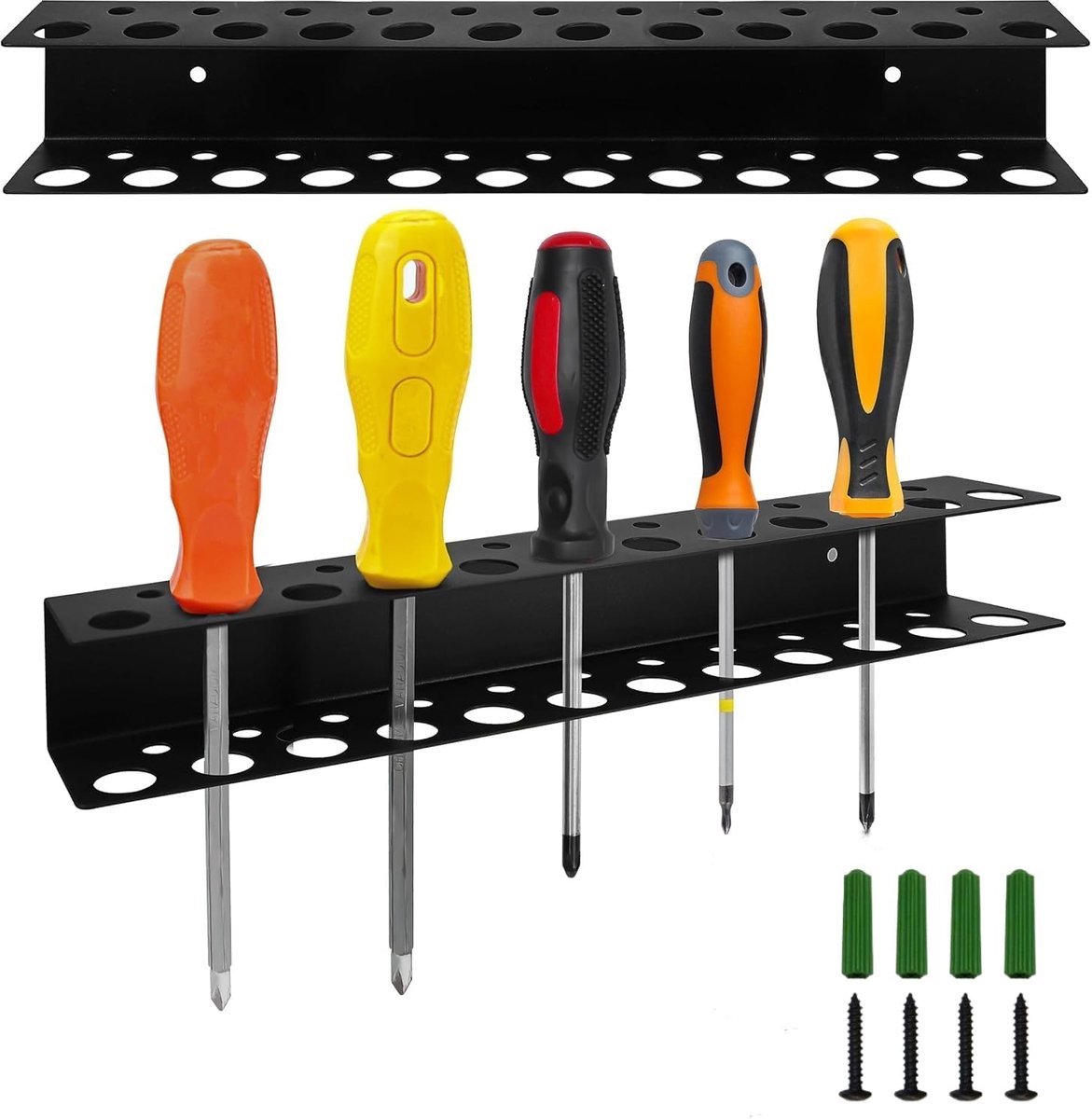 SnelShoppen - Schroevendraaier Houder 2 Stuks, Pliers Houder Wandmontage, Tool Wandhouder, Schroevendraaiers en Tangen Rack, Hamer Stand Organizer voo