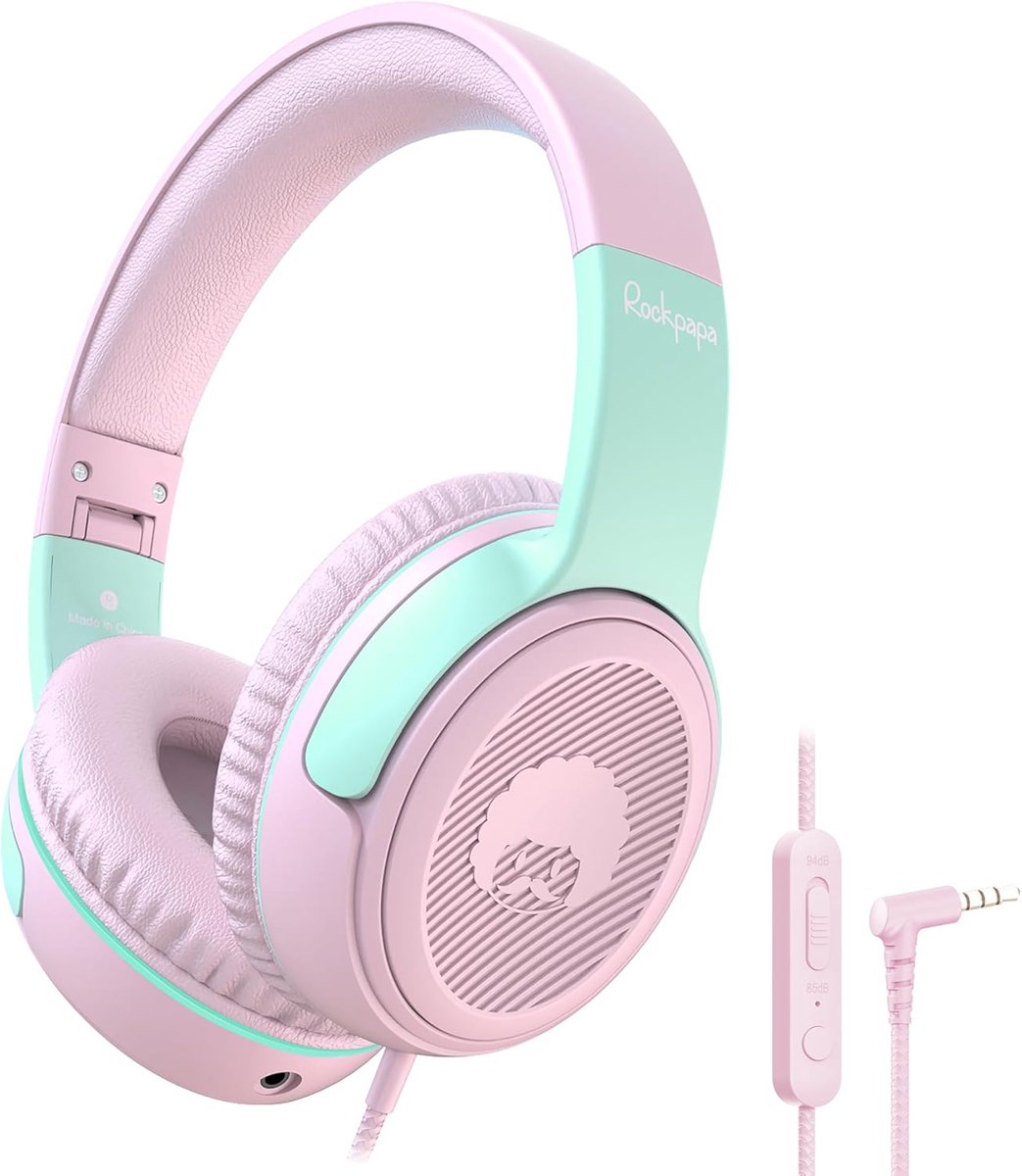 SnelShoppen - Kinderoorkopjes met Delen Functie, Opvouwbaar, Volumebegrenzing 85dB/94dB, Hoofdtelefoon voor School, Reizen, Geluidsisolatie, Met Micro