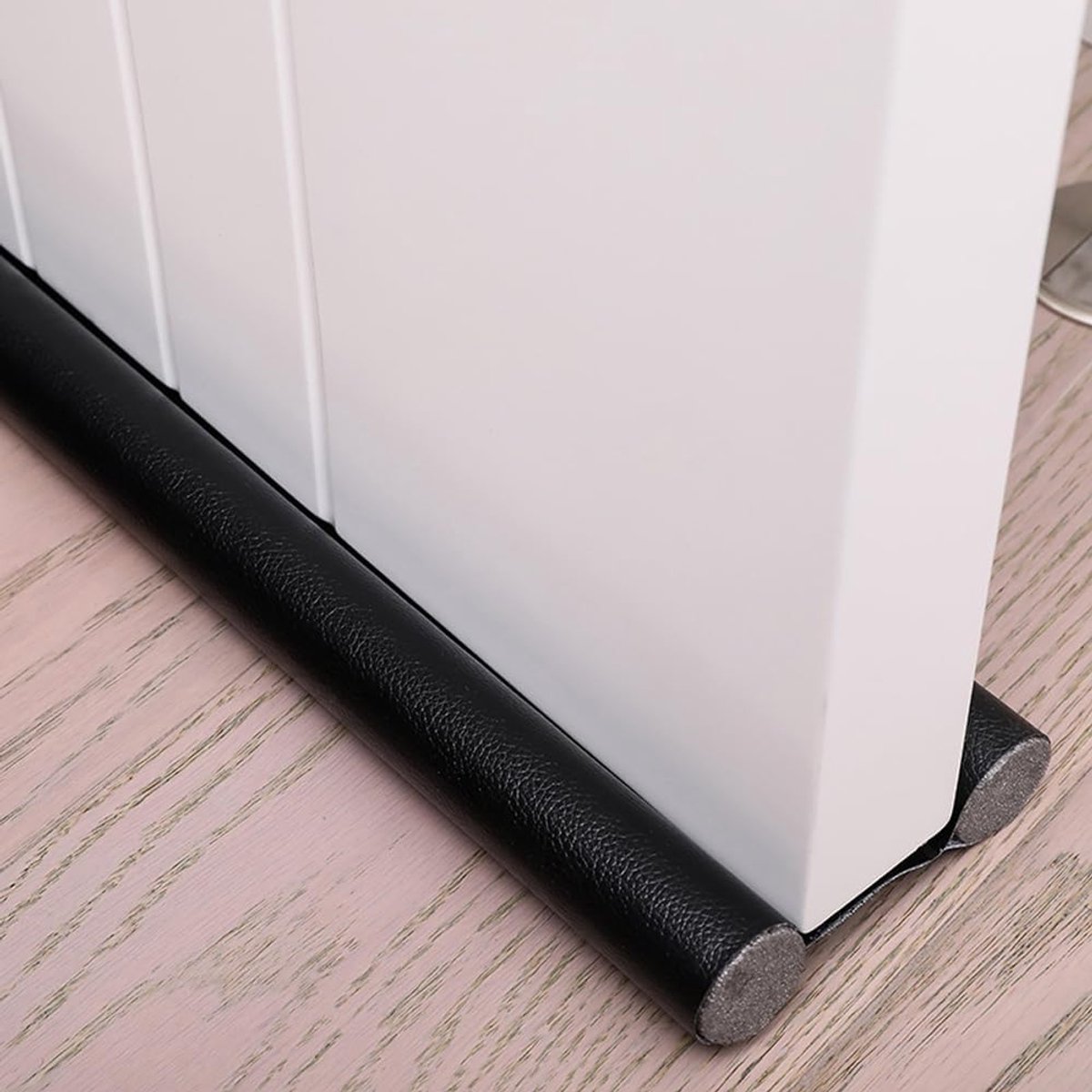 SnelShoppen - Draught Excluder voor Deuren 96 cm, Dubbelzijdige PU Deurafdichting, Geluidsisolatie, Windstopper, Op Maat Te Snijden, Zwart, Perfect vo