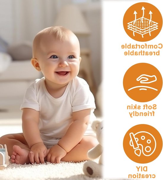 12 stuks slabbertjes om te beschilderen, witte babyslabbertjes, waterdichte slabbertjes, wit, katoenen halsdoek van Merkloos — afbeelding 3