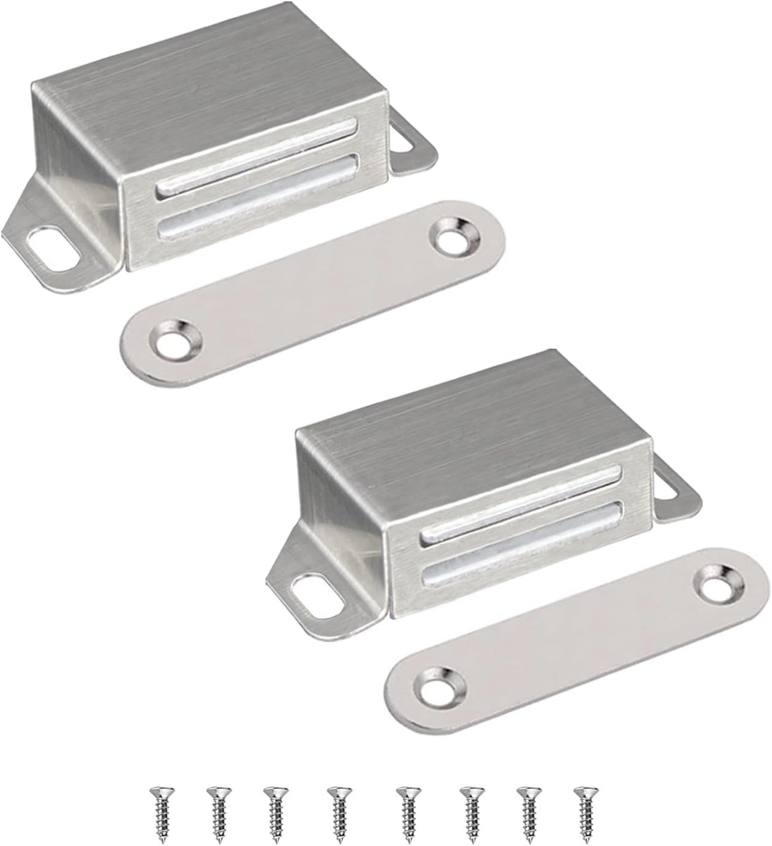 SnelShoppen - LOOGI Magnetische Sluiter Keukendeur, Magneet Sluiter, Deursluiter, Meubelmagneten, RVS, 10 kg Sterke Magnets voor Kastdeuren, Lades, Ba