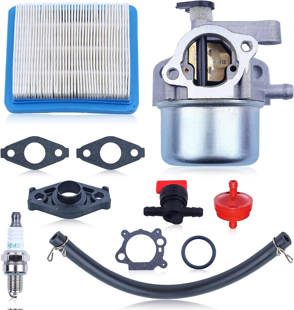Carburateur Kit voor 675 675EX 725EX Series met Ventiel, Oliefilter, Luchtfilter, Oliebuis en Bougie - Vervangt 799871, 796707, 794304
