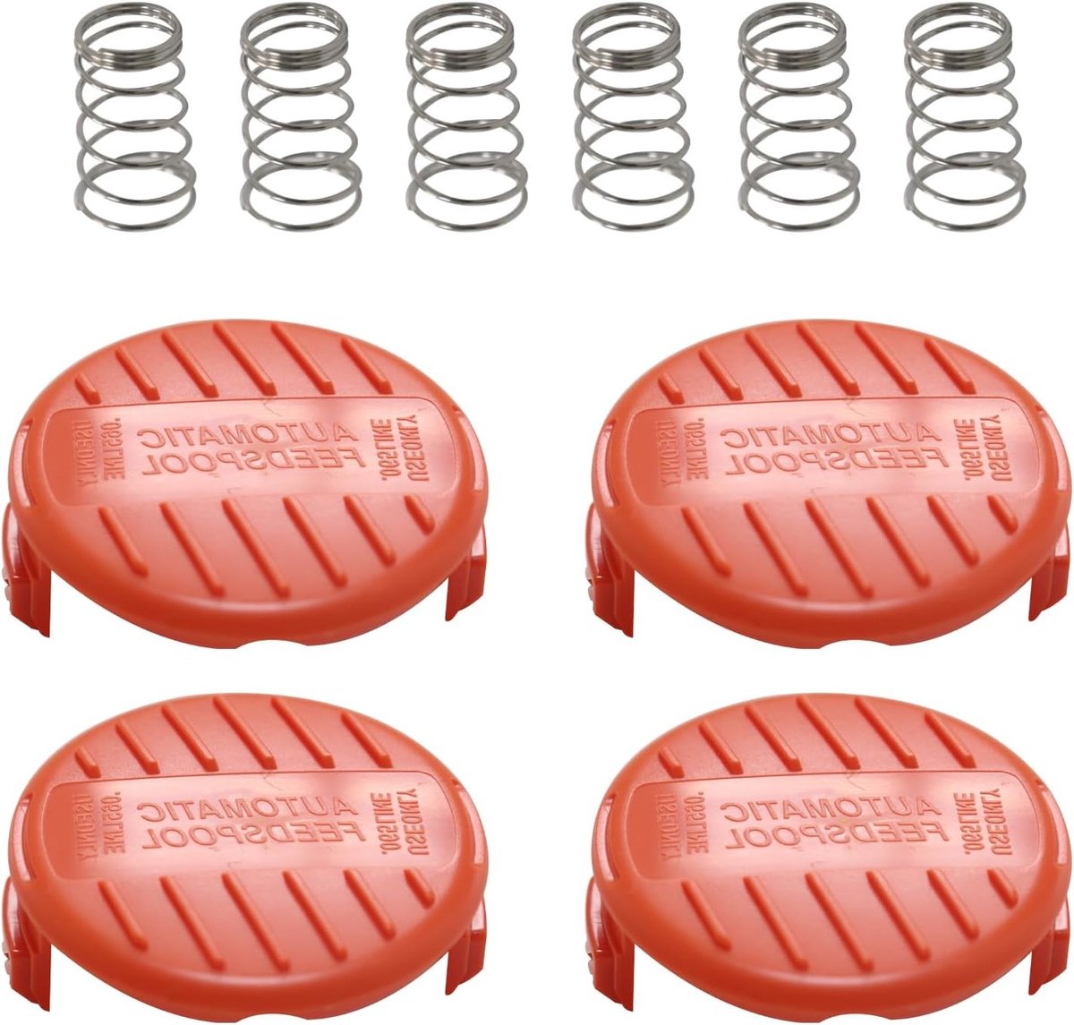 Spool Cover en Veer voor Borstelsnijder - Vervangingsonderdelen voor Grasmaaier en Onkruidbestrijding (4 Spool Covers + 2 Springs)