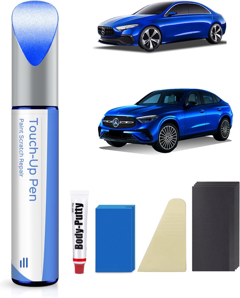 SnelShoppen - 890/5890 Reparatieset voor Auto Lak - Perfecte Lakherstelset voor Krasjes en Bladeren - Kleur: Lunar Blue Metallic - Voor Mercedes-Benz