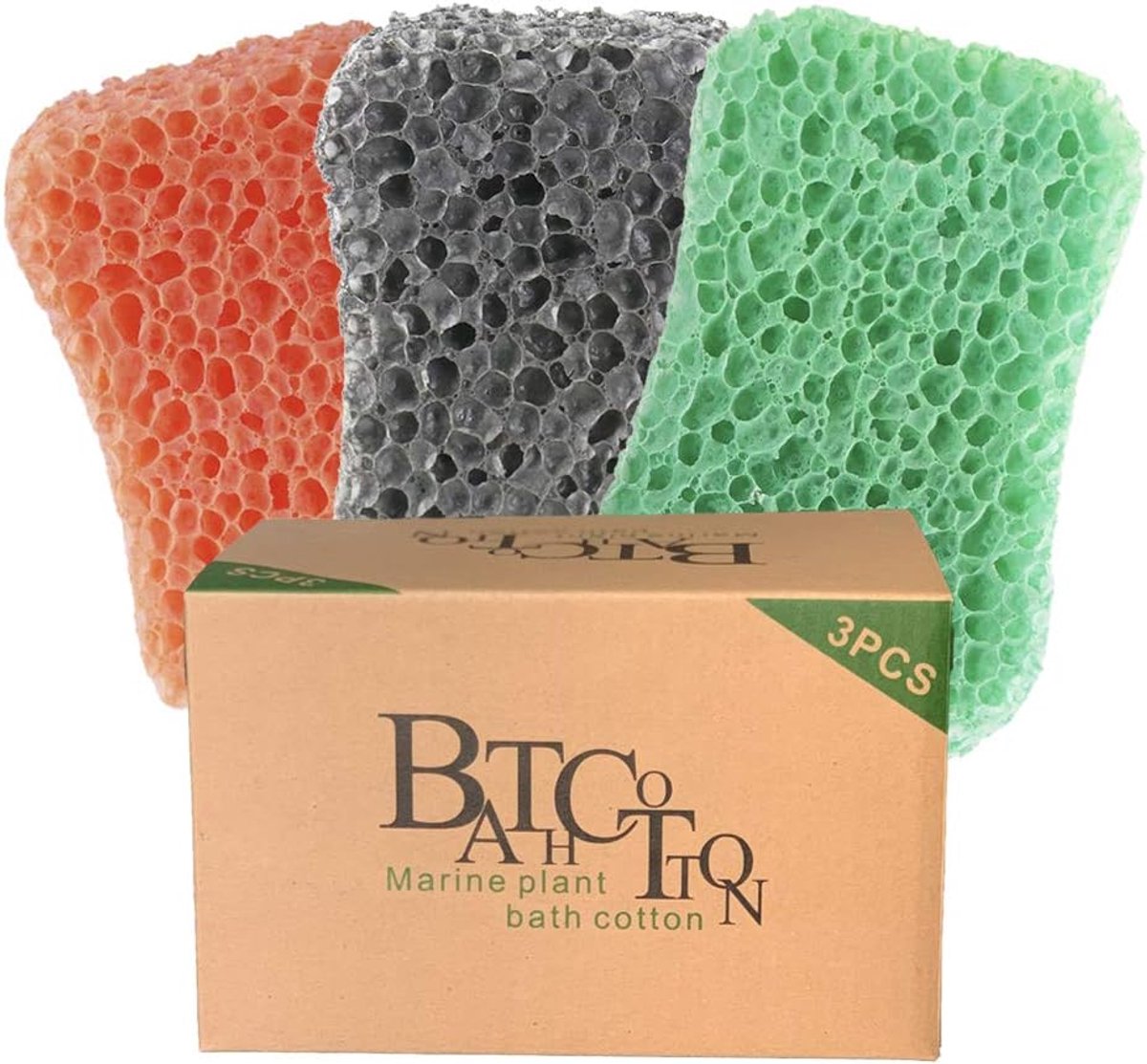 SnelShoppen - Bath Sponge 3 Pack - Douche Sponsen voor Reiniging en Exfoliatie - 14x9x3 cm - Hoogwaardige, Duurzame Materialen - Ideaal voor Dagelijks